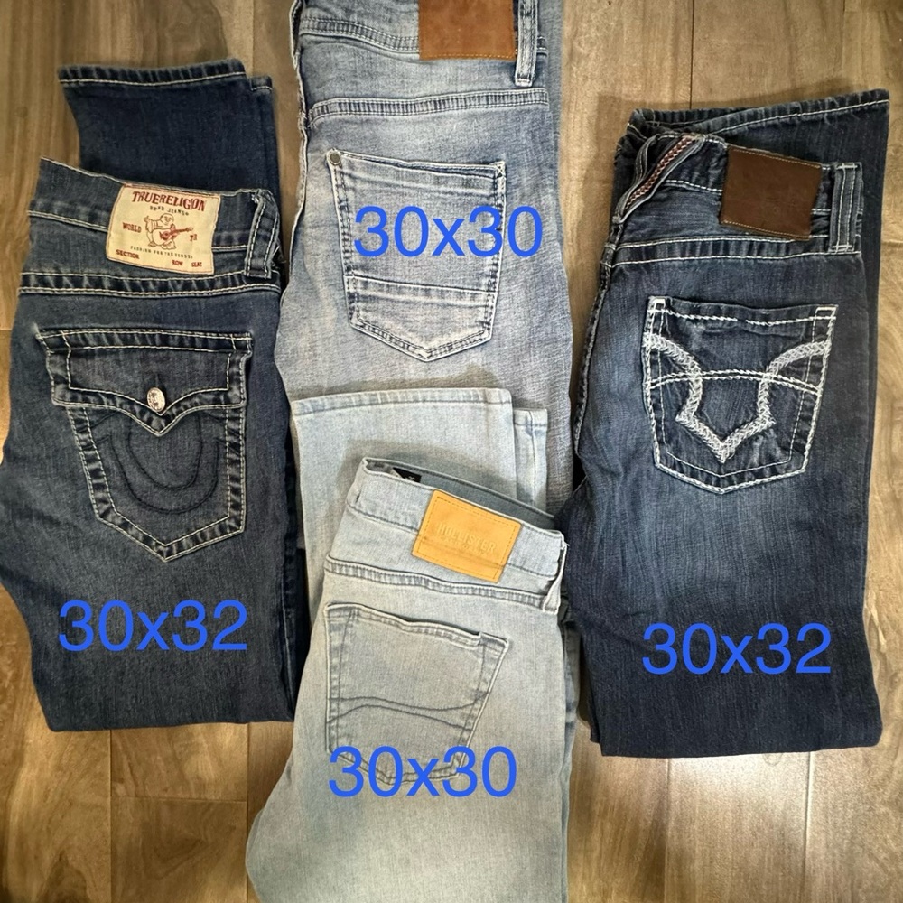 True Religion/Hollister/Big Star/Depart West Jeans 30w